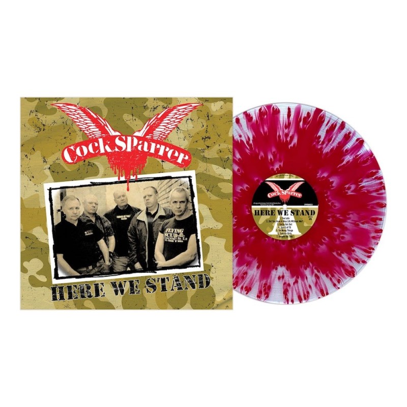 COCK SPARRER - Here We Stand - ULTRA CLEAR & RED GHOSTLY LP