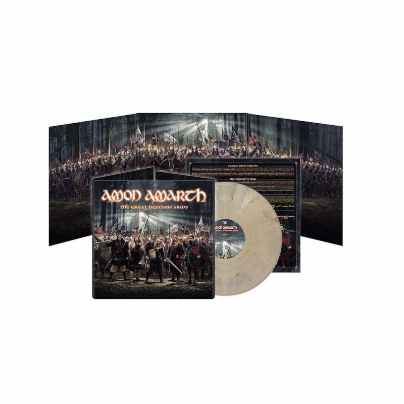 AMON AMARTH - The Great Heathen Army - FUR OFF WHITE MARBLED LP