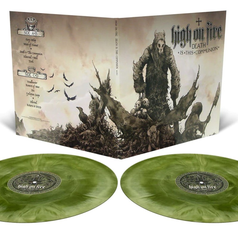 HIGH ON FIRE - Death Is This Communion - SWAMP GREEN AND BONE WHITE GALAXY MERGE 2LP