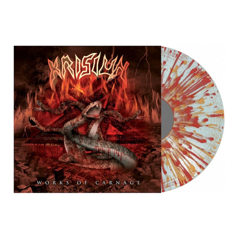 KRISIUN - Works Of Carnage - CLEAR W/ RED/ORANGE SPLATTER LP