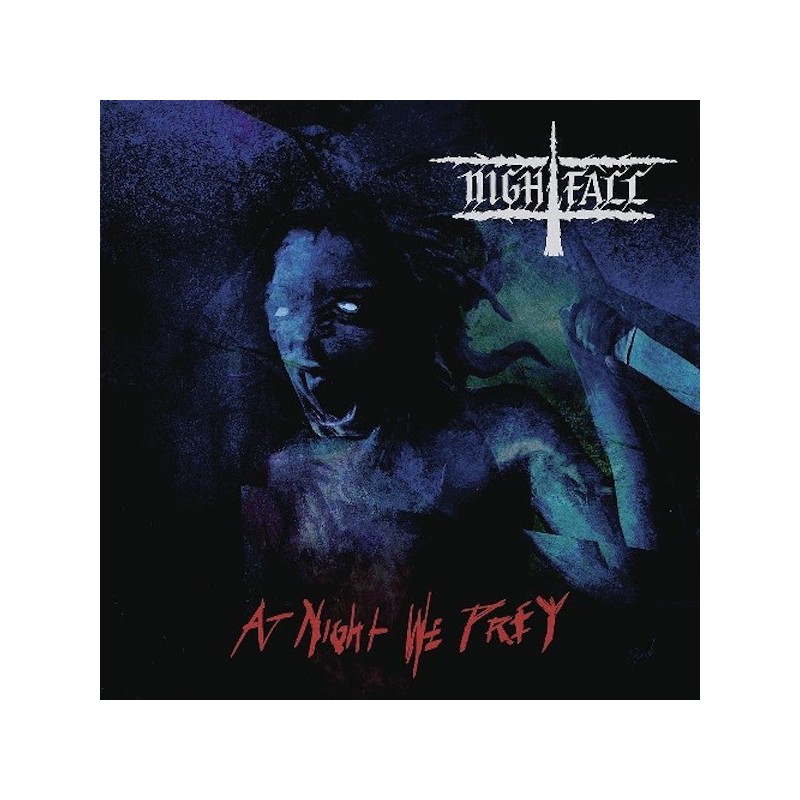 NIGHTFALL - At Night We Prey - BLUE, WHITE & BLACK MARBLED LP