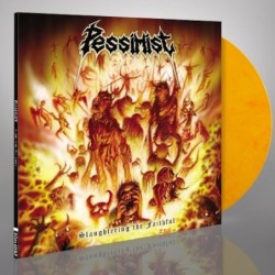 PESSIMIST - Slaughtering The Faithful - YELLOW, RED & ORANGE MARBLED LP