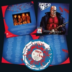 RAZOR - Shotgun Justice - BLUE/WHITE/RED SPLATTER LP