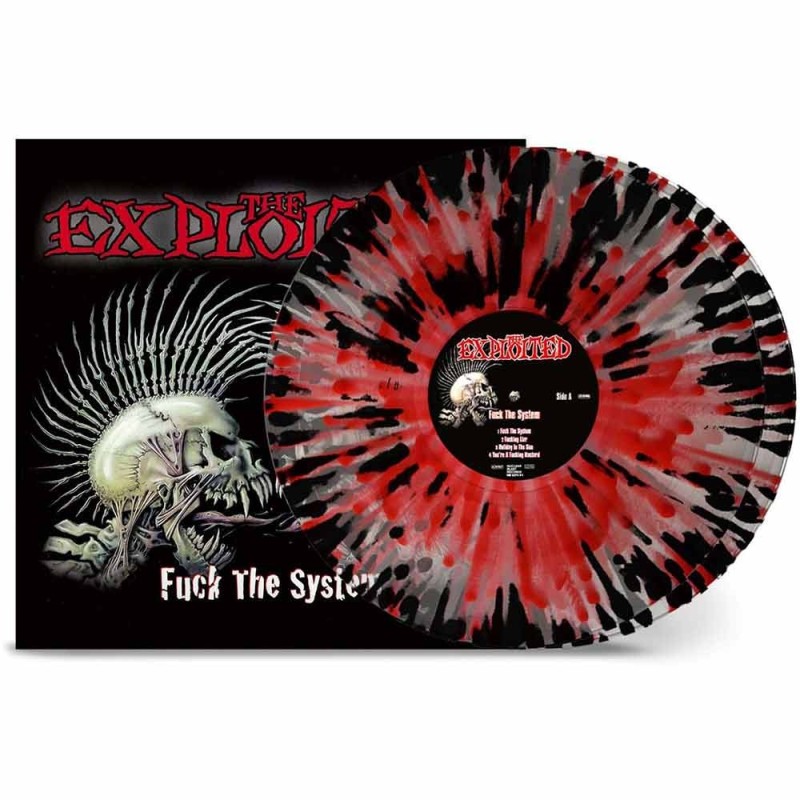 THE EXPLOITED - Fuck The System - CLEAR RED BLACK SPLATTER 2LP