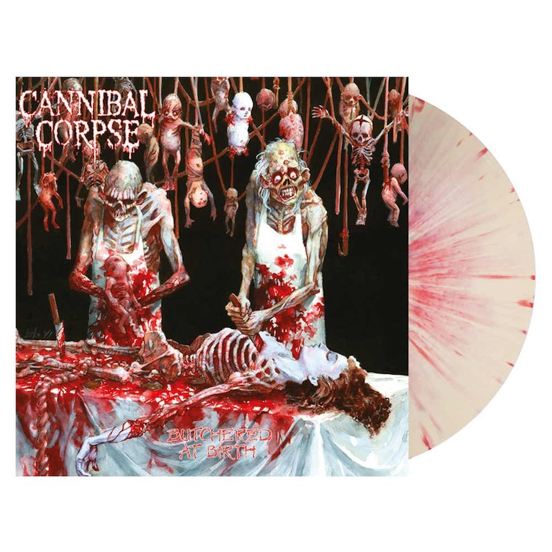 CANNIBAL CORPSE - Butchered At Birth - WHITE W/ RED SPLATTER LP