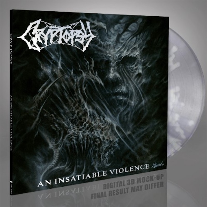 CRYPTOPSY - An Insatiable Violence - CRYSTAL CLEAR W/ WHITE SPLATTERS LP