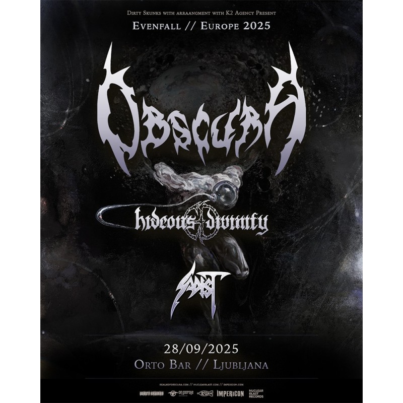 OBSCURA, HIDEOUS DIVINITY, SADIST - Ljubljana, 28.09.2025 - TICKET